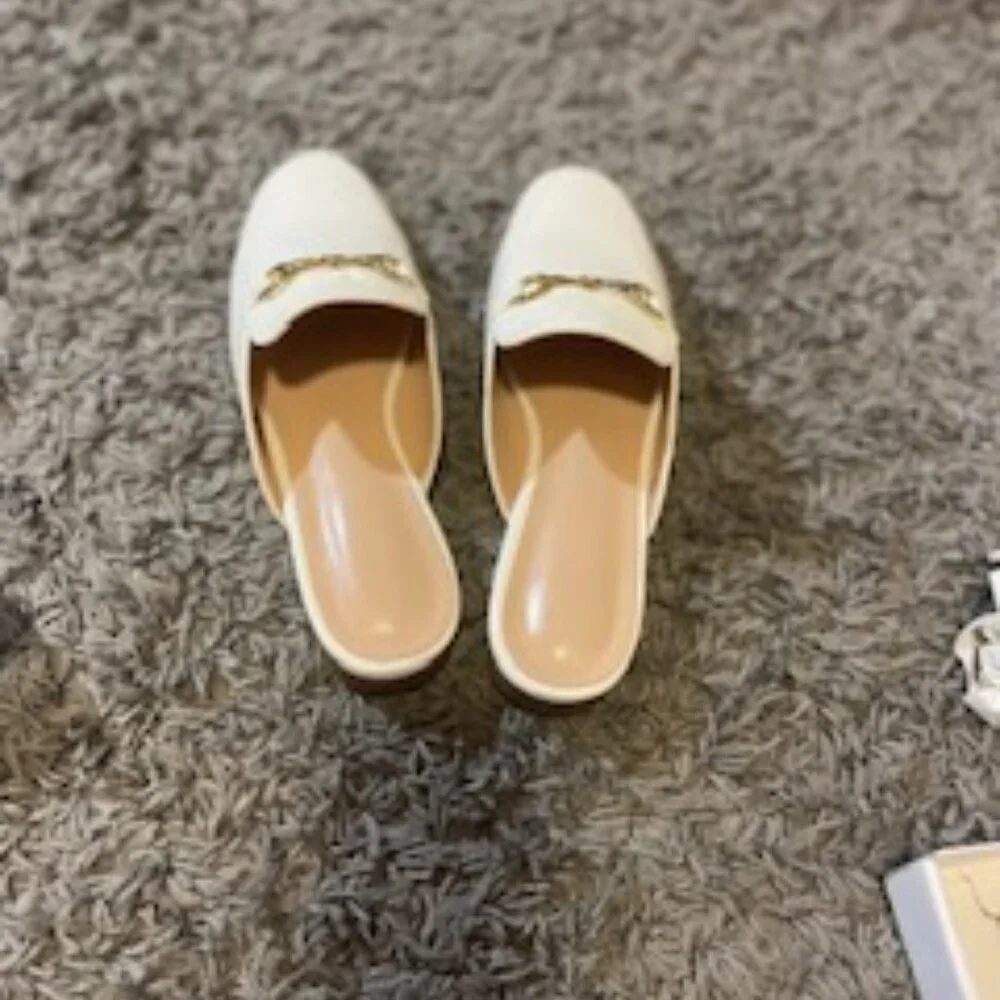 Womens White Classy Mules - Picture 2 of 7